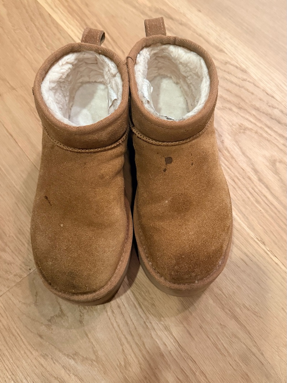 Ugg Suede Platform Warm Booties in Brown